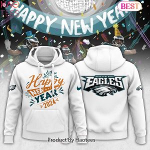 HOT Happy New Year 2024 Collection Philadelphia Eagles White Hoodie