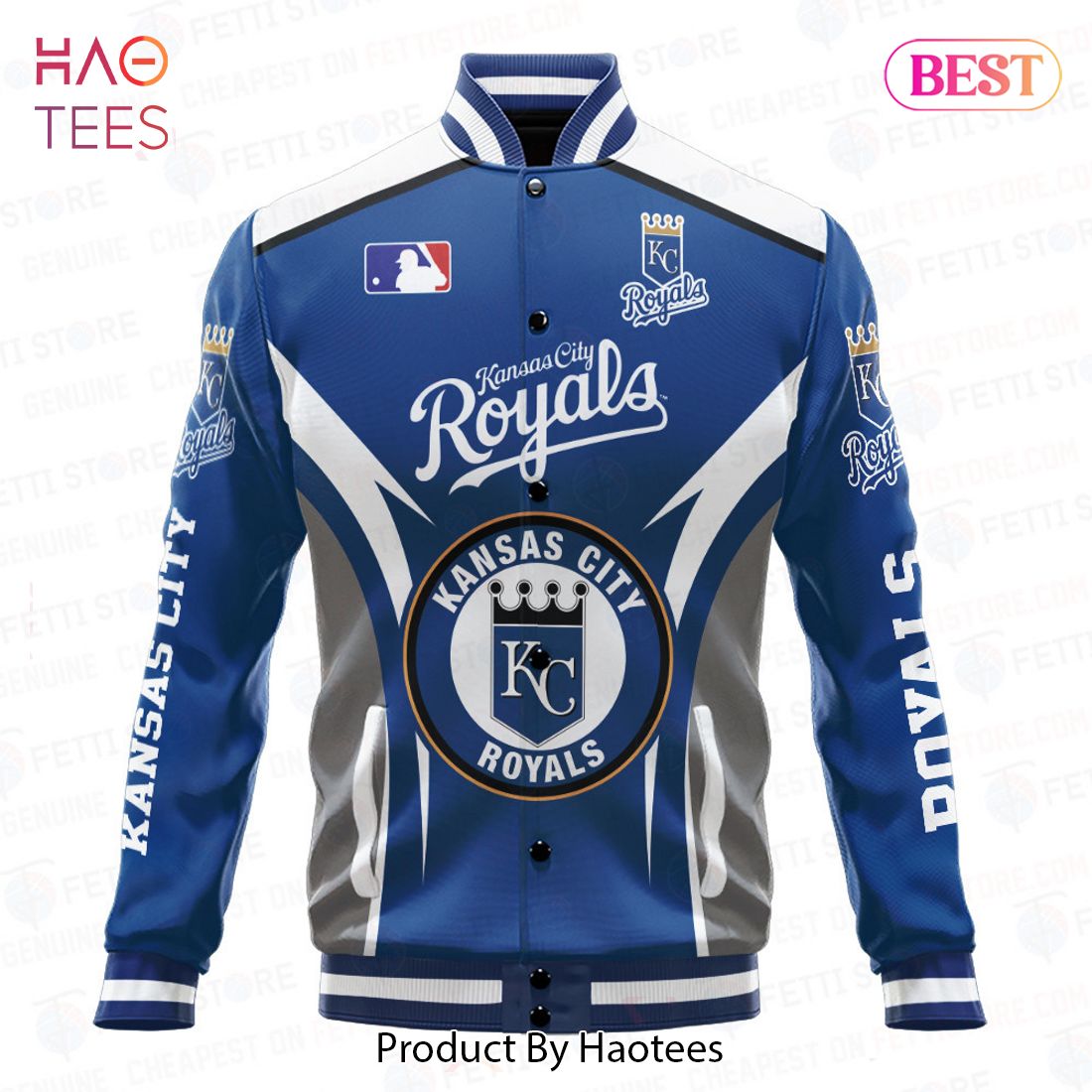HOT Kansas City Royals Baseball Traditional Pattern AOP Varsity Jacket