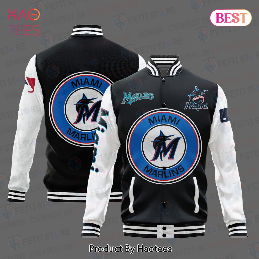 HOT Miami Marlins Major League Baseball AOP Varsity Jacket