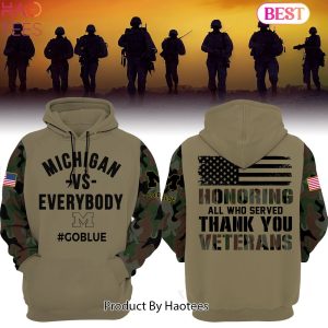 HOT Michigan Wolverines Football Veterans Day Camo Hoodie