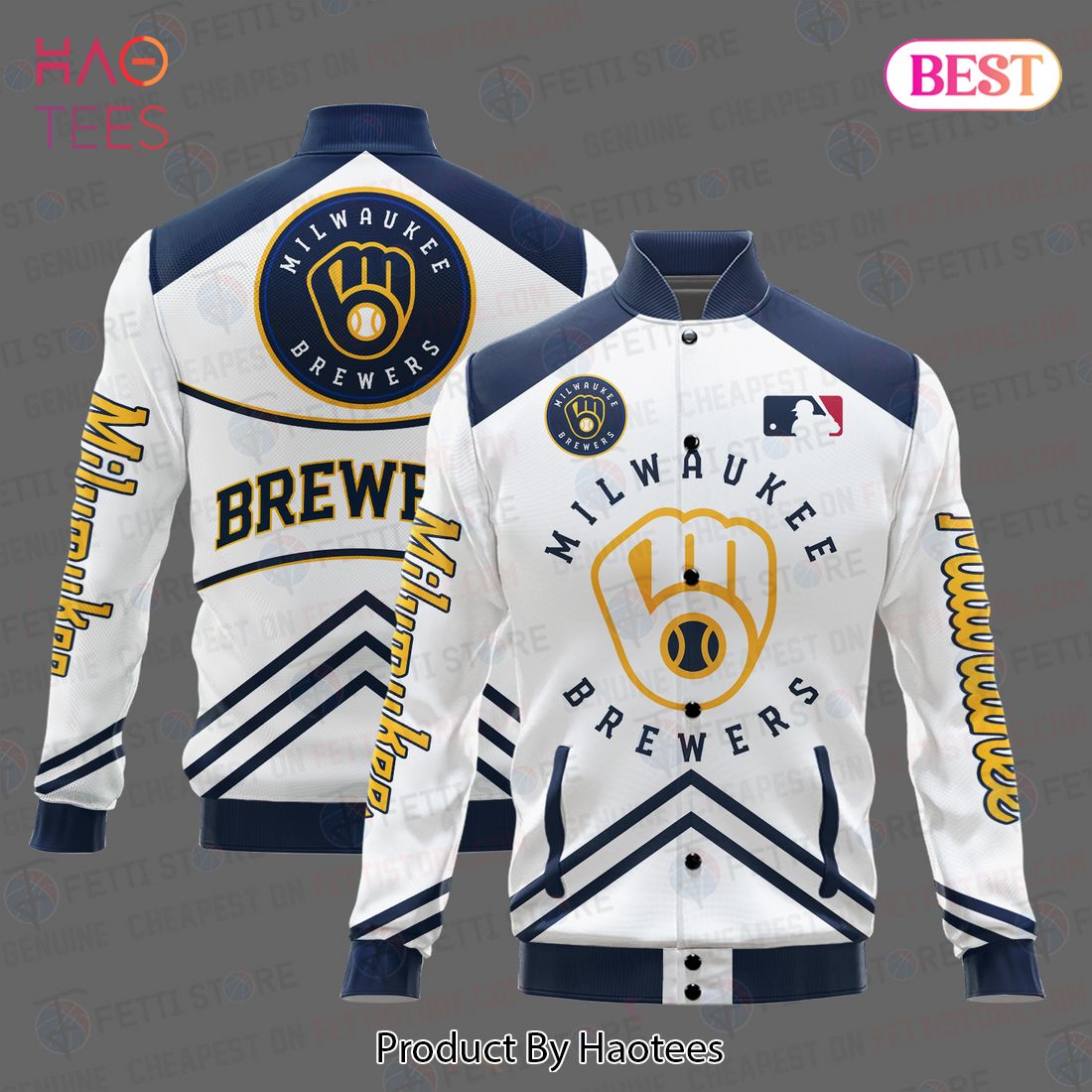 HOT Milwaukee Brewers Major League Baseball AOP Varsity Jacket