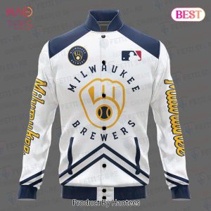 HOT Milwaukee Brewers Major League Baseball AOP Varsity Jacket