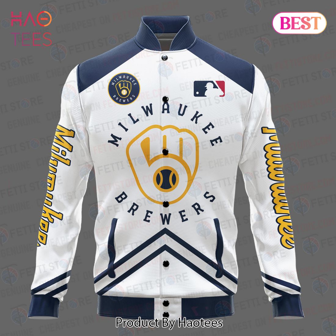 HOT Milwaukee Brewers Major League Baseball AOP Varsity Jacket HOT Milwaukee Brewers Major League Baseball AOP Varsity Jacket