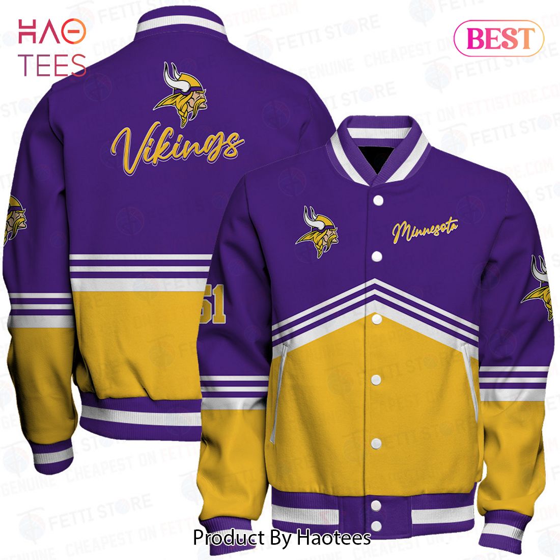 HOT Minnesota Vikings National Football League AOP Varsity Jacket