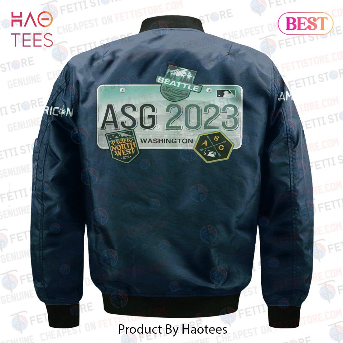 HOT MLB All Star 2023 Baseball Pattern Navy 3D Bomber Jacket HOT MLB All Star 2023 Baseball Pattern Navy 3D Bomber Jacket