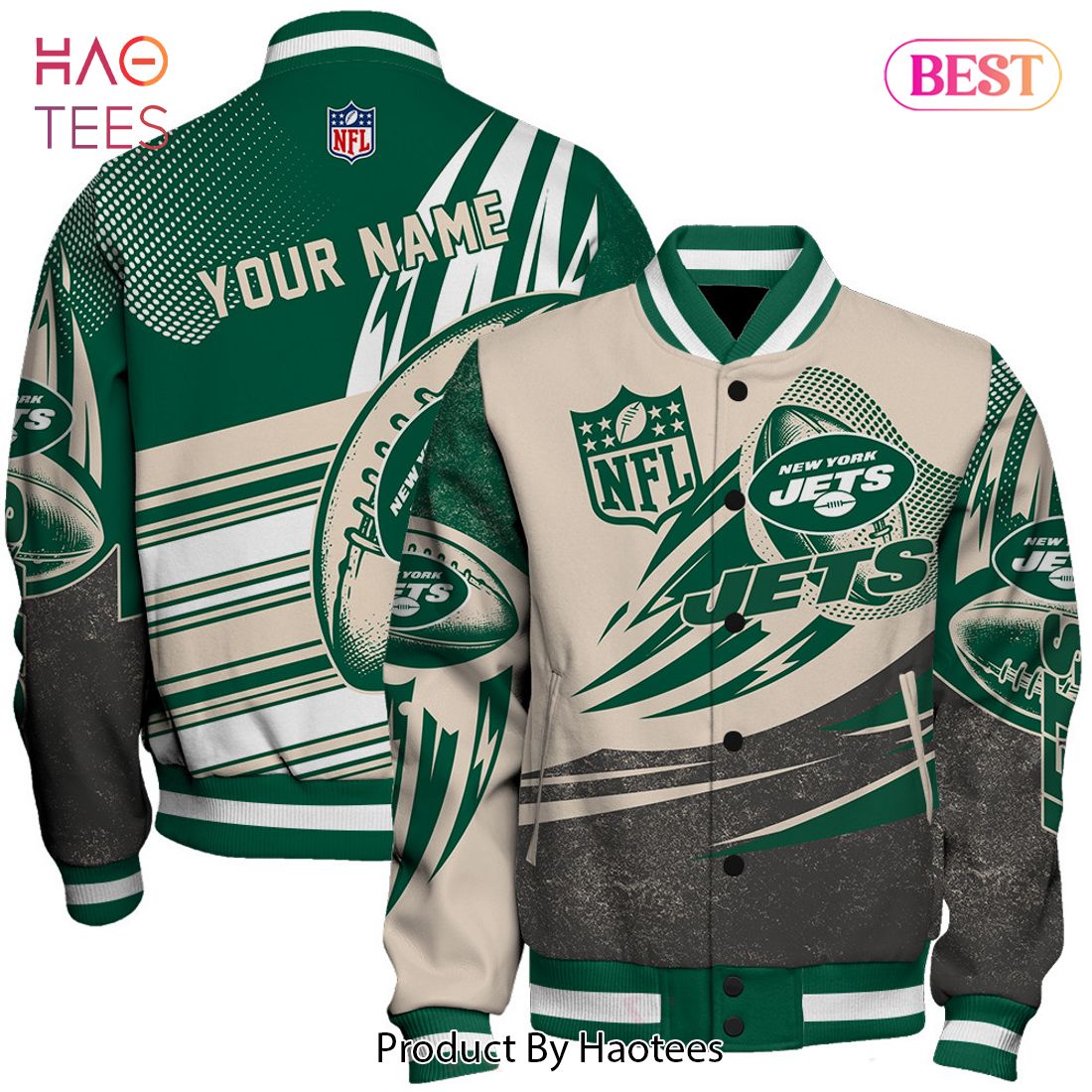 HOT New York Jets National Football League Customized AOP Varsity Jacket