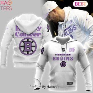 HOT NHL Boston Bruins Hockey Fights Cancer Hoodie