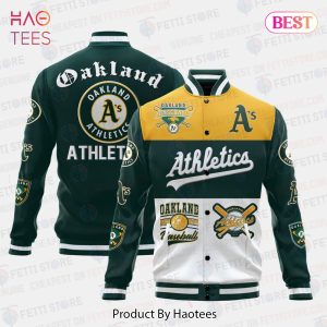 HOT Oakland Athletics Symbol Vintage Design Varsity Jacket