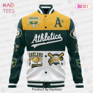 HOT Oakland Athletics Symbol Vintage Design Varsity Jacket