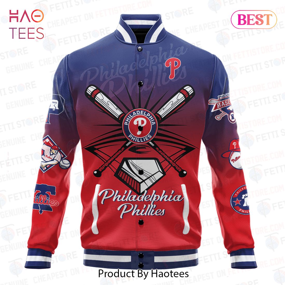 HOT Philadelphia Phillies Major League Baseball Varsity Jacket HOT Philadelphia Phillies Major League Baseball Varsity Jacket