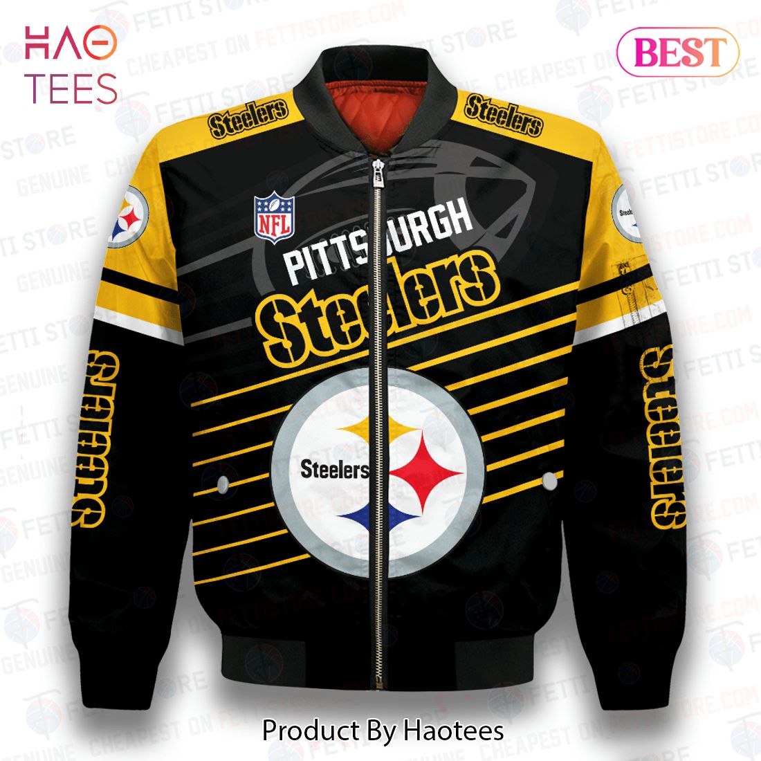 HOT Pittsburgh Steelers National Football League 3D Bomber Jacket HOT Pittsburgh Steelers National Football League 3D Bomber Jacket