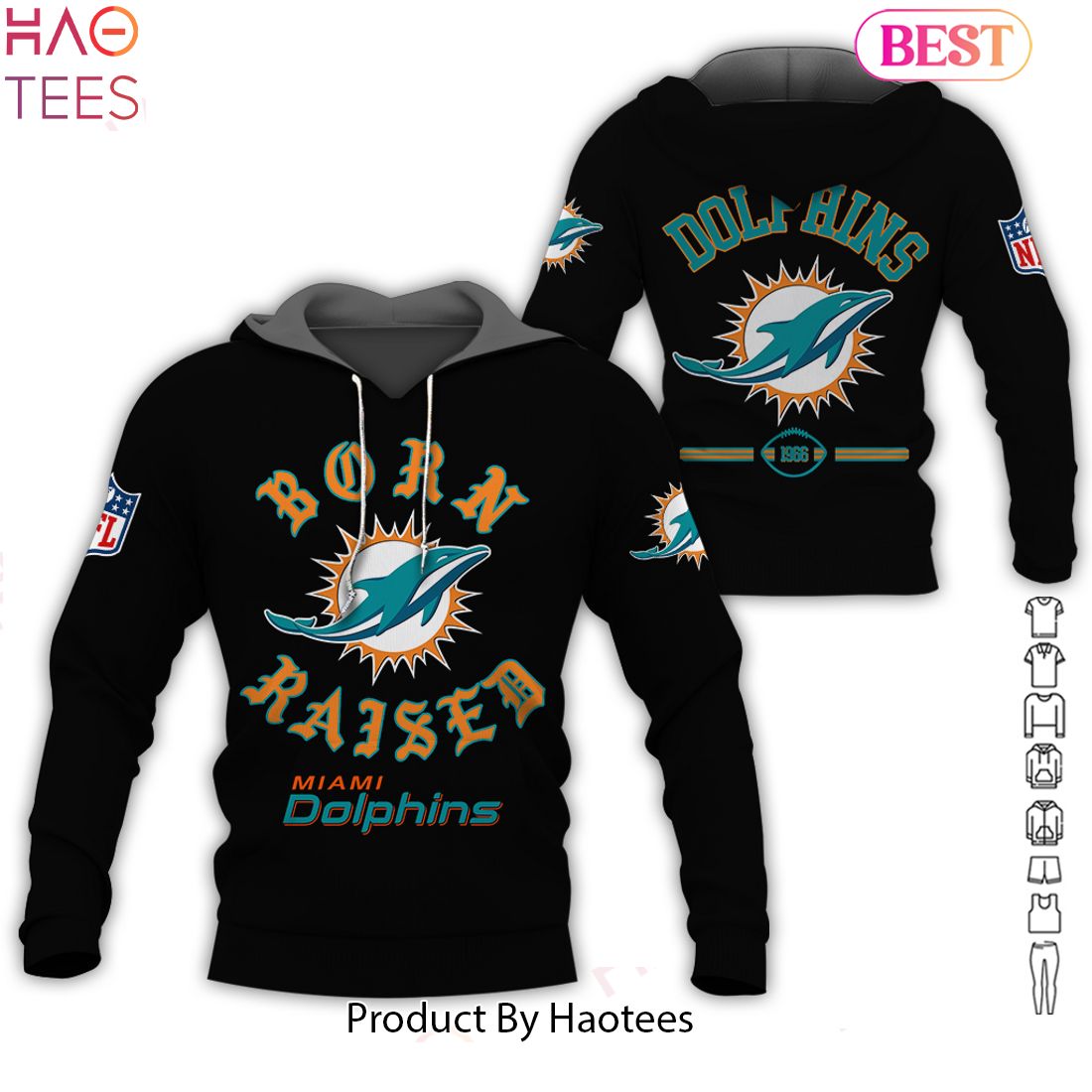 HOT TREND Born Raised Miami Dolphins Hoodie