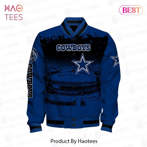 HOT TREND Dallas Cowboys Skull Helmet Halloween Pattern Varsity Jacket