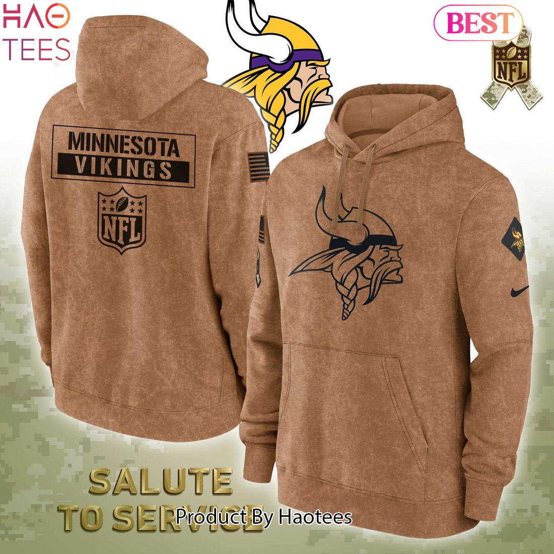 HOT TREND Limited NFL Minnesota Vikings Veterans Hoodie
