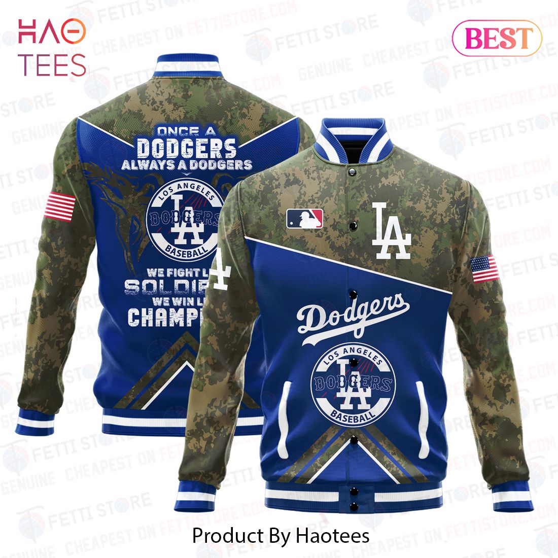 HOT TREND Los Angeles Dodgers Major League Baseball Army Forces Pattern Varsity Jacket HOT TREND Los Angeles Dodgers Major League Baseball Army Forces Pattern Varsity Jacket