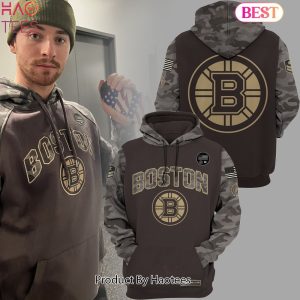 HOT TREND NHL Boston Bruins Camo Veteran Hoodie