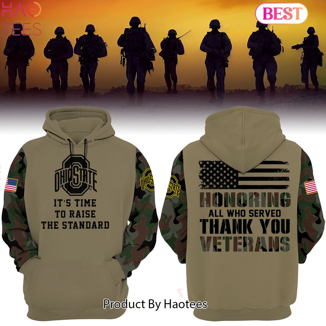 HOT TREND Ohio State Football Hoodie Veterans Day