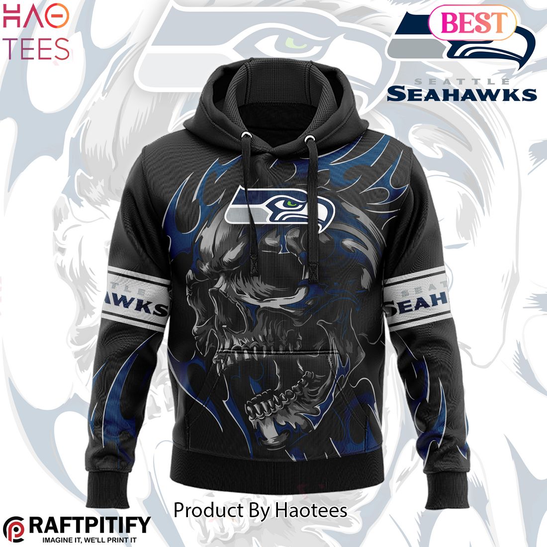 HOT TREND Seattle Seahawks Punisher Skull Style Hoodie HOT TREND Seattle Seahawks Punisher Skull Style Hoodie