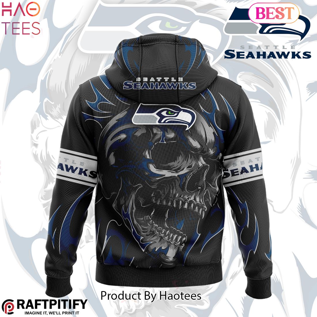 HOT TREND Seattle Seahawks Punisher Skull Style Hoodie HOT TREND Seattle Seahawks Punisher Skull Style Hoodie