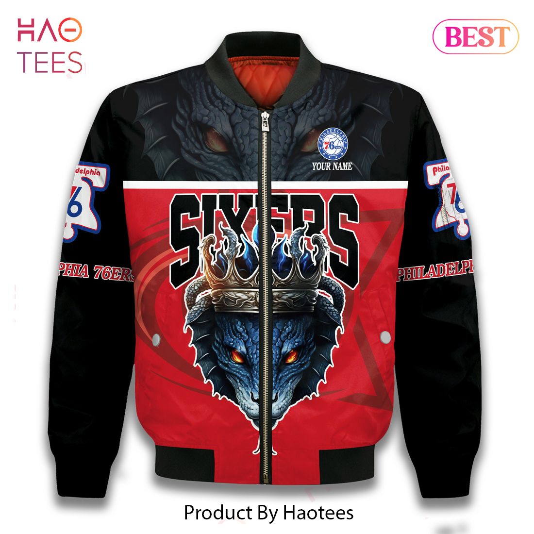 HOT TREND Snake Art Philadelphia 76ers Pattern Personalized Name 3D Bomber Jacket Gift For Fan HOT TREND Snake Art Philadelphia 76ers Pattern Personalized Name 3D Bomber Jacket Gift For Fan