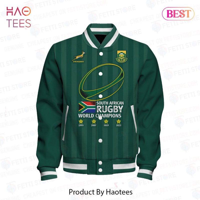 HOT TREND South African Rugby World Champions 2023 Green AOP Varsity Jacket