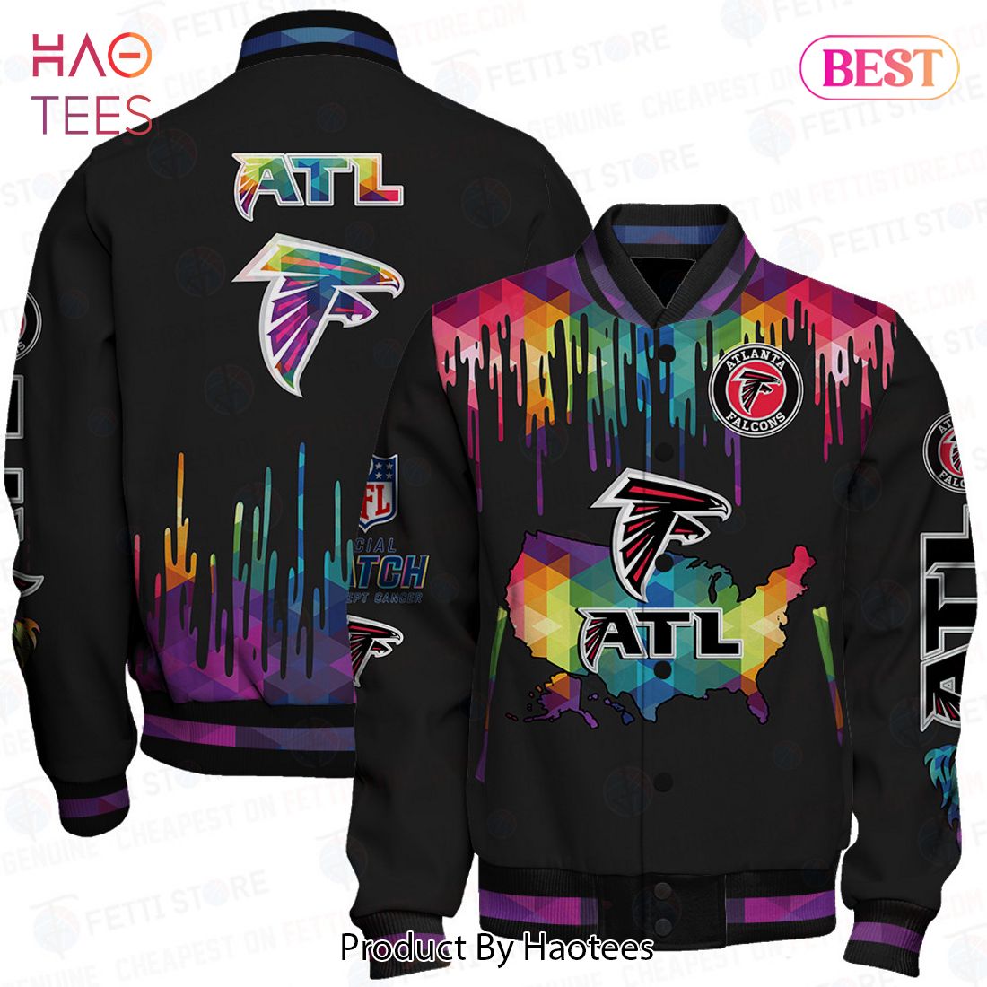 LIMITED Atlanta Falcons National Football League AOP Varsity Jacket LIMITED Atlanta Falcons National Football League AOP Varsity Jacket