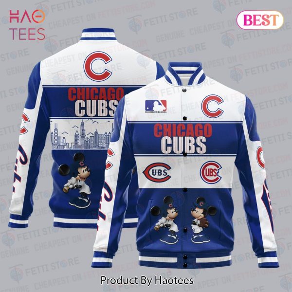 LIMITED Chicago Cubs City And Logo Pattern Print Varsity Jacket