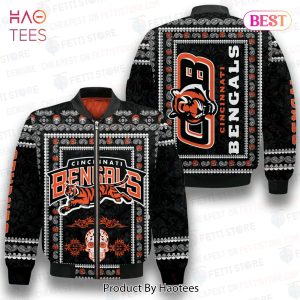 LIMITED Cincinnati Bengals Classic Pattern NFL 3D Bomber Jacket