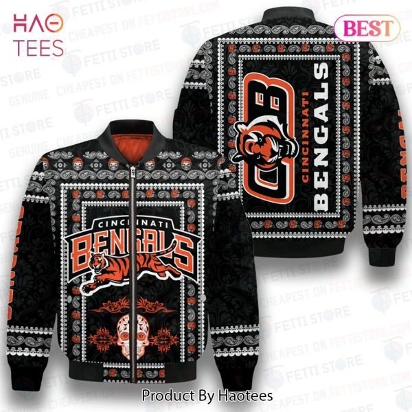 LIMITED Cincinnati Bengals Classic Pattern NFL 3D Bomber Jacket