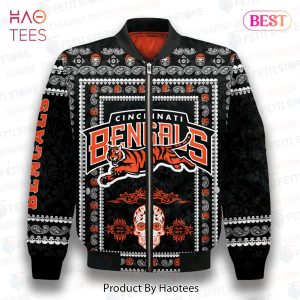 LIMITED Cincinnati Bengals Classic Pattern NFL 3D Bomber Jacket