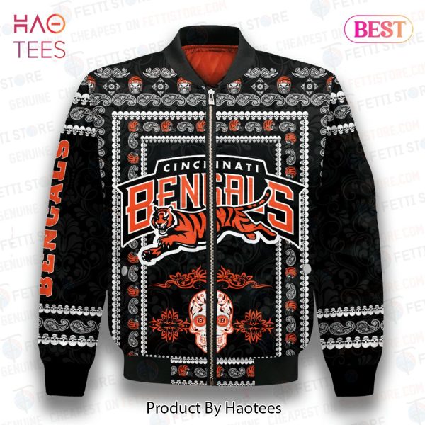 LIMITED Cincinnati Bengals Classic Pattern NFL 3D Bomber Jacket