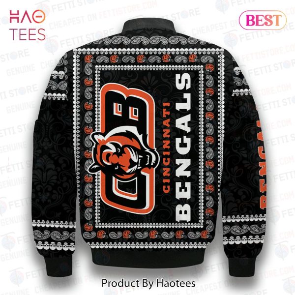LIMITED Cincinnati Bengals Classic Pattern NFL 3D Bomber Jacket
