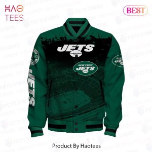 LIMITED New York Jets Skull Helmet Halloween Pattern Varsity Jacket