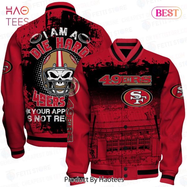 LIMITED San Francisco 49ers Skull Helmet Halloween Pattern Varsity Jacket