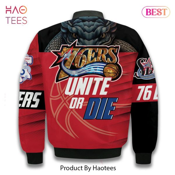 LIMITED Snake Crown Philadelphia 76ers Pattern Personalized Name 3D Bomber Jacket Gift For Fan