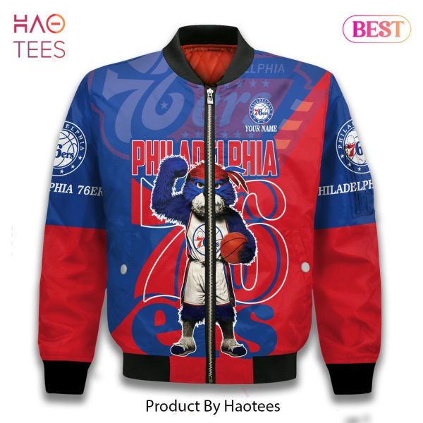 LUXURY Franklin The Dog Philadelphia 76ers Pattern Personalized Name 3D Bomber Jacket Gift For Fan