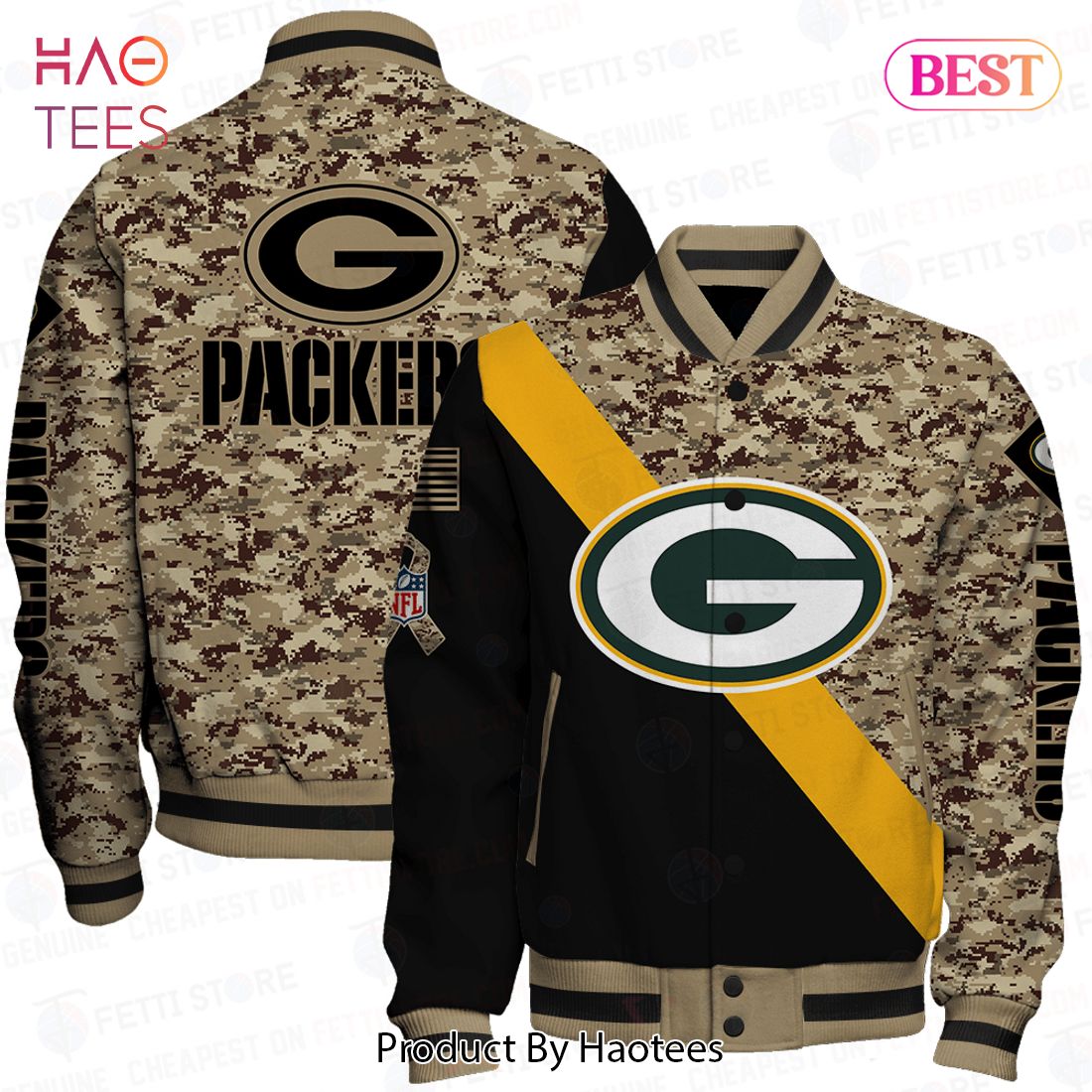 LUXURY Green Bay Packers National Football League AOP Varsity Jacket