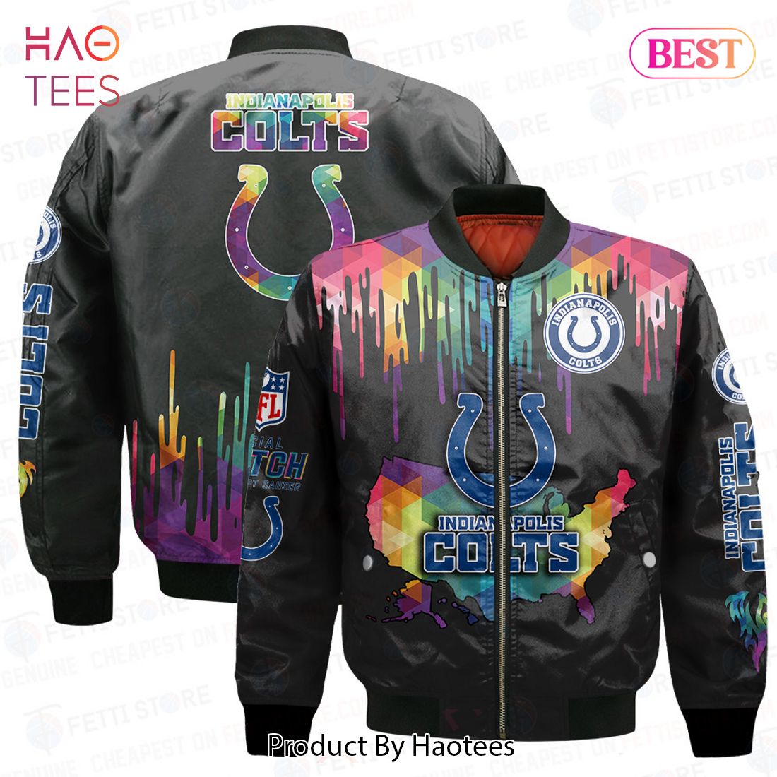 LUXURY Indianapolis ColtsNational Football League AOP Bomber Jacket