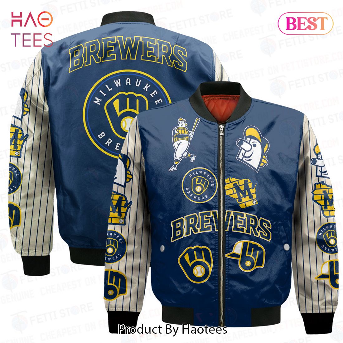LUXURY Milwaukee BrewersMajor League Baseball 2023 Unisex AOP Bomber Jacket