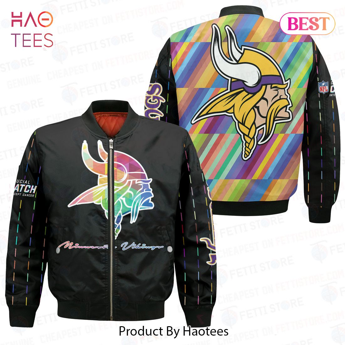 LUXURY Minnesota VikingsNational Football League AOP Bomber Jacket