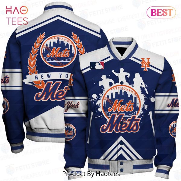 LUXURY New York Mets Major League Baseball Pattern Varsity Jacket