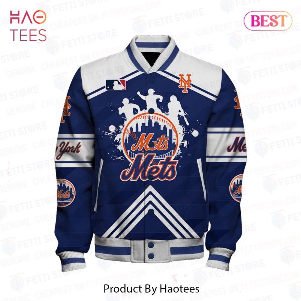 LUXURY New York Mets Major League Baseball Pattern Varsity Jacket