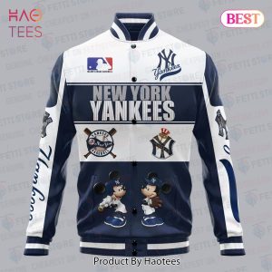 LUXURY New York Yankees City And Logo Pattern Print Varsity Jacket