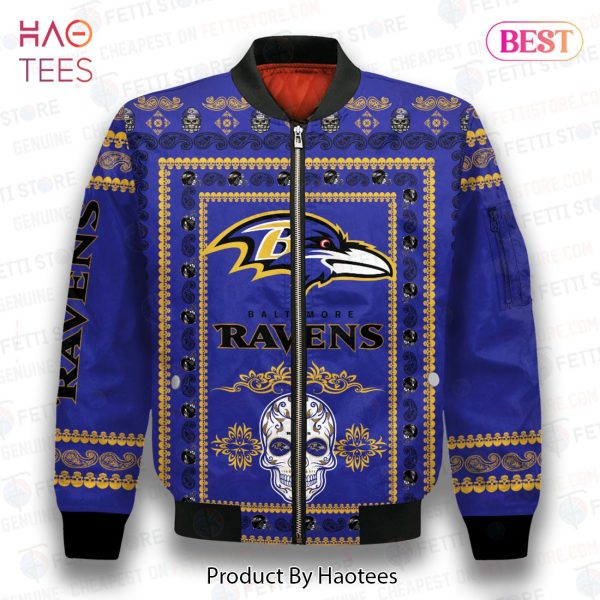 NEW Baltimore Ravens Classic Pattern NFL 3D Bomber Jacket