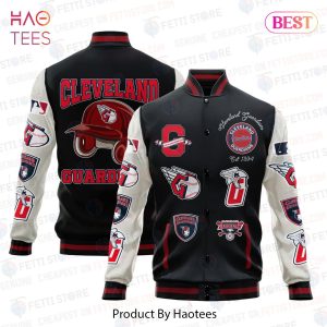 NEW Cleveland Guardians Major League Baseball AOP Varsity Jacket