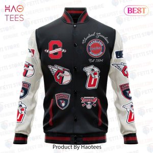 NEW Cleveland Guardians Major League Baseball AOP Varsity Jacket