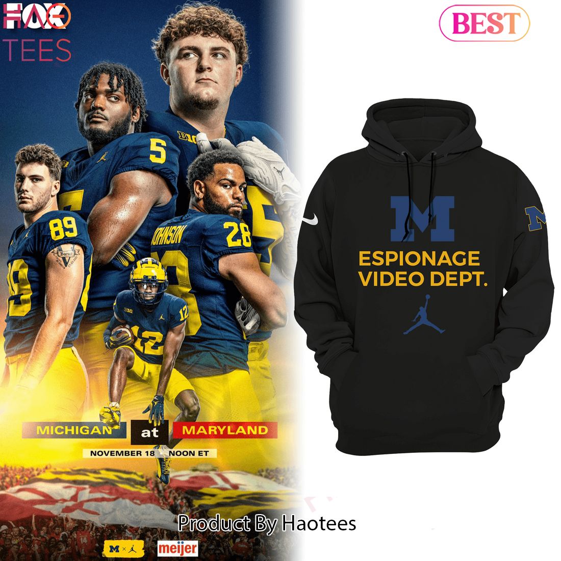 NEW Espionage Video Dept Do Not Block Camera Hoodie Wolverines Football Hoodie