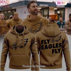 NEW Fly Eagles Fly Philadelphia Eagles NFL Salute To Service Hoodie