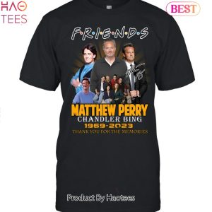 NEW Friends Matthew Perry Chandler Bing 1969-2023 Thank You For The Memories Shirt