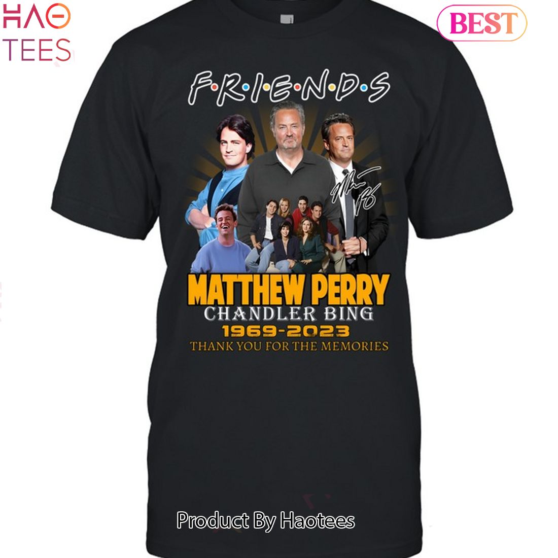 NEW Friends Matthew Perry Chandler Bing 1969-2023 Thank You For The Memories Shirt NEW Friends Matthew Perry Chandler Bing 1969-2023 Thank You For The Memories Shirt